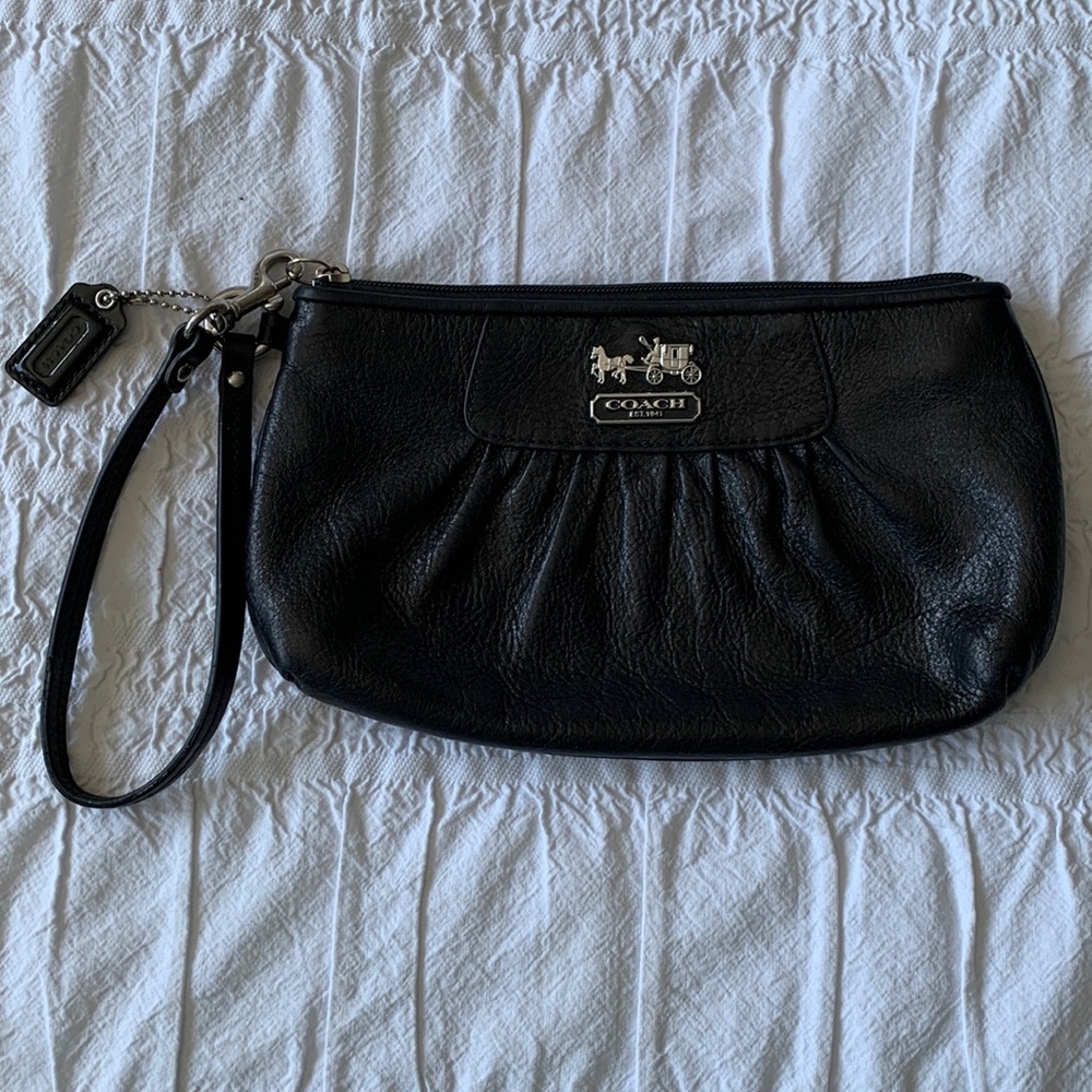 Coach Black Leather Wristlet
